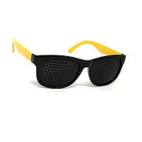 Перфоровані окуляри 6203 у чорно-жовтій оправі