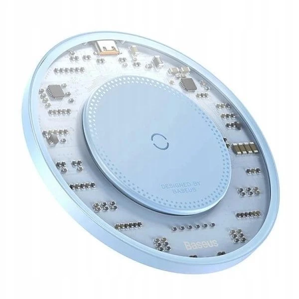 Бездротовий зарядний пристрій Baseus Simple 2 Wireless Charger с технологією Qi 15W (CCJJ050003) Blue