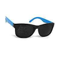 Перфоровані окуляри 6203 у чорно-блакитній оправі