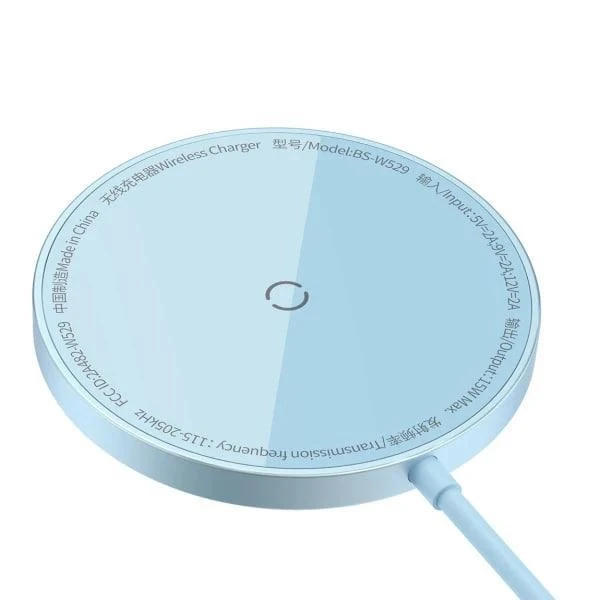 Бездротовий зарядний пристрій Baseus Simple Mini3 Magnetic Wireless Charger с технологією Qi 15W (CCJJ040303) Blue