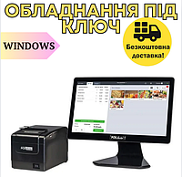 Сенсорный Windows POS терминал Antares 15,6 с широкоформатным Full HD экраном , Принтер чеков на 80 мм USB