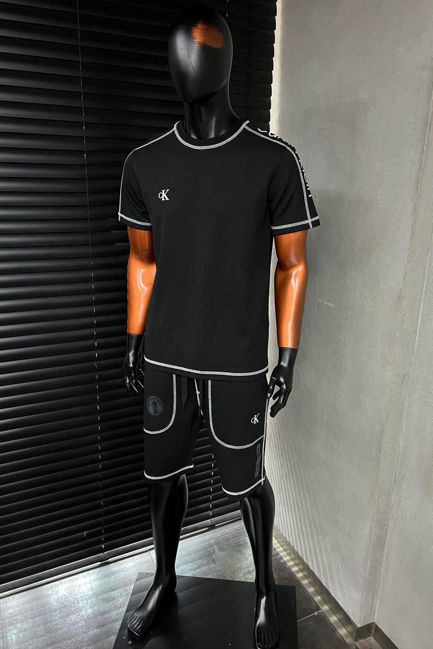 Чоловічий літній костюм футболка та штани CALVIN KLEIN D12041 чорний S, M, фото 1