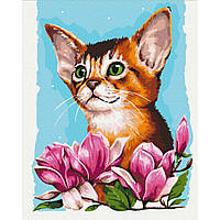 Картина за номерами "Котик в квітах" © Anna Kulyk Brushme BS53585 40х50 см js
