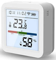 Розумний Wi-Fi Bluetooth термометр датчик температури і вологості з підсвіткою Tuya TH05 White Б5333