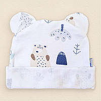 Шапка для новорожденных Dexters интерлок forest bear белый 44 SB, код: 8418600