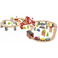 Детская деревянная железная дорога Avko 70 элементов игрушечная игровая для детей А5383-18