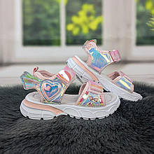 Босоніжки дитячі Clibee рожеві на липучках 5384