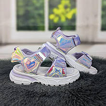 Босоніжки дитячі Clibee бузкові на липучках 5384