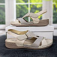 Босоніжки жіночі бежеві на широку ногу Chunsen 4132, фото 2