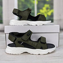 Босоніжки дитячі для хлопчика Clibee хакі на липучках 5393 34