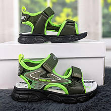 Босоніжки дитячі для хлопчика Clibee зелені на липучках 5389 28