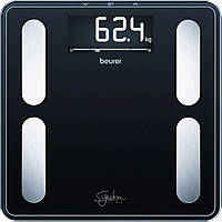 Стеклянные напольные смарт весы Beurer BF 410 черного цвета с платформой размера XXL (до 200 кг)