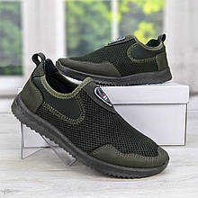 Кросівки підліткові для хлопчика Dago Style хакі з сіткою 5356