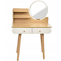 Туалетный столик с круглым зеркалом Bonro B063 стол косметический Б3962-19