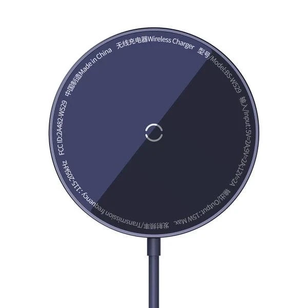 Бездротовий зарядний пристрій Baseus Simple Mini3 Magnetic Wireless Charger с технологією Qi 15W (CCJJ040205) Purple, фото 1