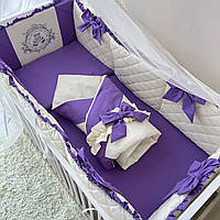 Комплект постільної білизни Baby Comfort Royal Baby фіолетово-молочний 8 елементів