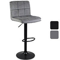 Барный стул со спинкой Hoker Just Sit MONZO-VELVET регулируемый кресло для кухни барной стойки Серый