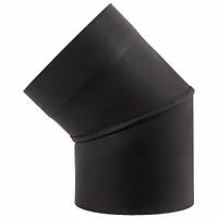 Коліно нержавіюче пофарбоване чорне 45° для димоходу, діаметр 160 мм, товщина 1 мм Б4521