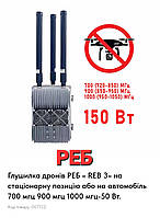Глушилка дронів РЕБ система РЕБ на автомобіль 700 мгц 900 мгц 1000 мгц 50 Вт.