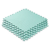 Мат пазл килимок для тренувань WCG EVA 60х60х1 см - 6 частин Бірюзовий Б5266