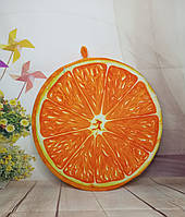 Подушка круглая декоративная интерьерная Апельсин 40 см оранжевый