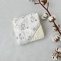 Полотенце-уголок детский Baby Comfort Зайчики белый 85*85 см js