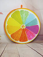 Подушка круглая декоративная интерьерная Цитрус 40 см разноцветный