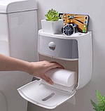 Тримач Towel Holder Ecoco для туалетного паперу та паперових рушників настінний із полицею для телефона TRSA, фото 5