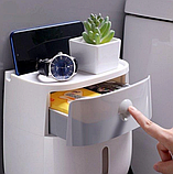 Органайзер-тримач Тowel Holder Ecoco для туалетного паперу та паперових рушників із шухлядою TF-43, фото 3