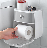 Тримач Towel Holder Ecoco для туалетного паперу та паперових рушників настінний із полицею для телефона TRSA, фото 7