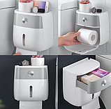 Тримач Towel Holder Ecoco для туалетного паперу та паперових рушників настінний із полицею для телефона TRSA, фото 6