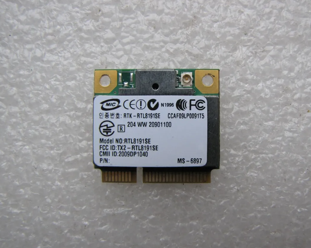 Wi-fi модуль HalfSize Mini PCIE Realtek RTL8191SE 802.11 b,g,n 150Mbps (1 АНТЕНА!) БУ #