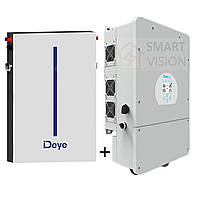 Гибридная станция Deye SUN-6KSG01LP1-EU + Deye, LiFePo4/ 6,14 kw | Солнечная станция для дома под ключ