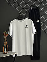 Штаны Футболка мужские Adidas спортивный костюм мужской трикотаж адидас белый-черный