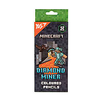 Олівці кольорові Yes 12 кольорів Minecraft Diamond Miner (290720)
