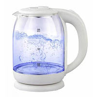 Электрический чайник Goldteller MG-06 стеклянный электрочайник с подсветкой воды, 1.8 л Белый