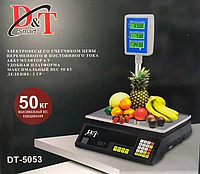 Весы торговые DT-5053 электронные до 50 кг с дисплеем и подсветкой на стойке Черные tal