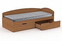 Односпальне ліжко з шухлядами Компаніт-90+2С вільха EM, код: 6541229