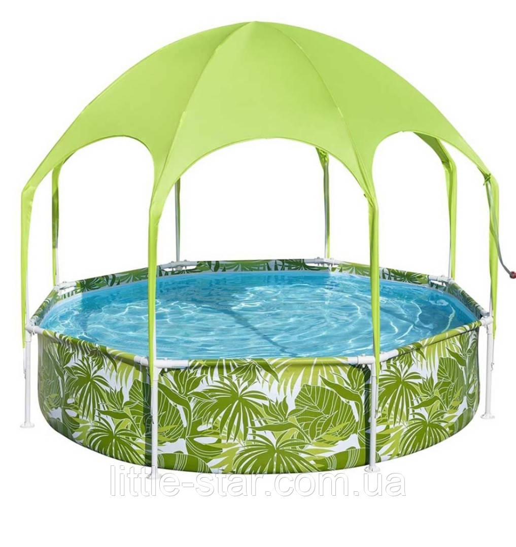 Сімейний каркасний басейн Bestway 56432, 244 x 51 см, навіс, душ, 1688 л