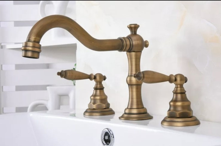 Змішувач для раковини на три отвори DECO-1418 Бронза