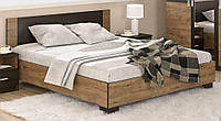 Кровать Мебель Сервис Вероника 140х200 с ламелями Дуб април + Венге темный (203.6х146.4х85.2 SB, код: 2736407
