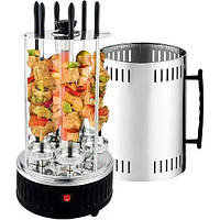 Побутова вертикальна електрошашличниця з кришкою на 6 шампурів Kebabs Machine 1000 Вт YYDF-М1