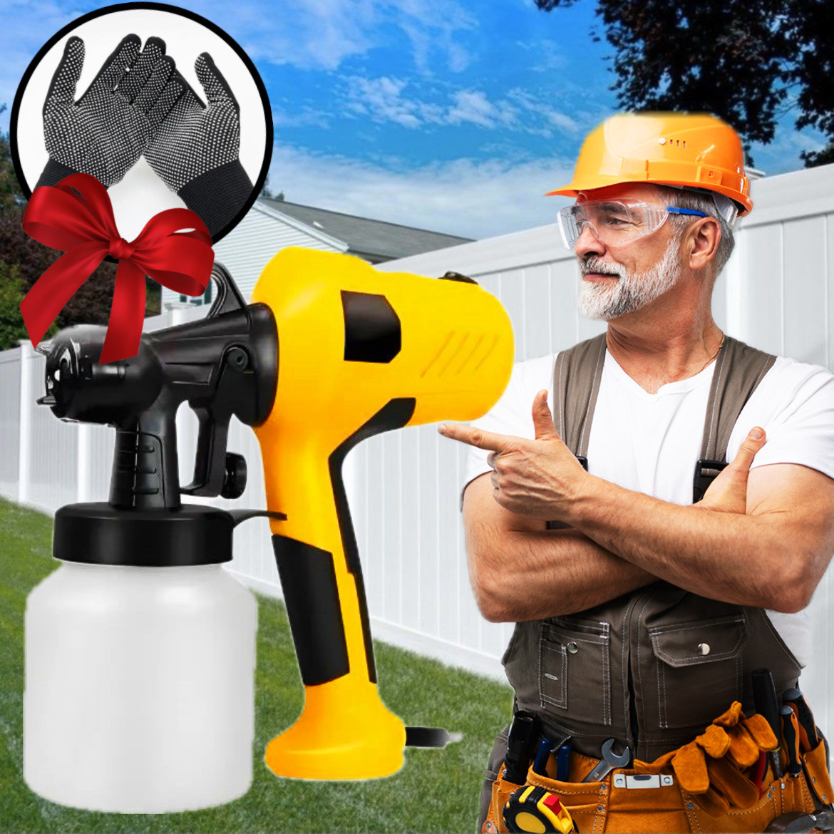 Фарбопульт електричний Spray Gun Фарборозпилювач Electric Paint Sprayer 3 ступені розпилення