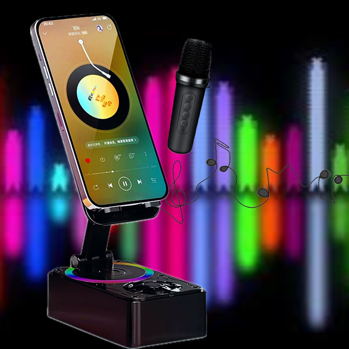 Тримач телефона з мікрофоном, колонкою K18 Bluetooth AND Складана підставка з бездротовою зарядкою K 18