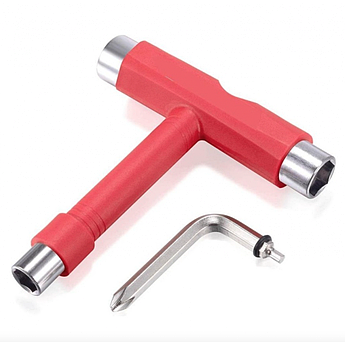 Універсальний ключ для скейта 5-в-1 Red