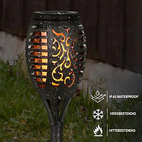 Вуличний садовий світильник на сонячній батареї з ефектом полум'я Водонепроникний ліхтар для саду