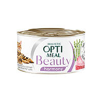 Консервы для кошек Optimeal Beauty Harmony полосатый тунец в желе с водорослями 70 г (4820215366236)