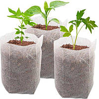 Биоразлагаемые мешочки для рассады 1,5 л (100 шт.) Горшки для рассады Пакеты для рассады из спанбонда