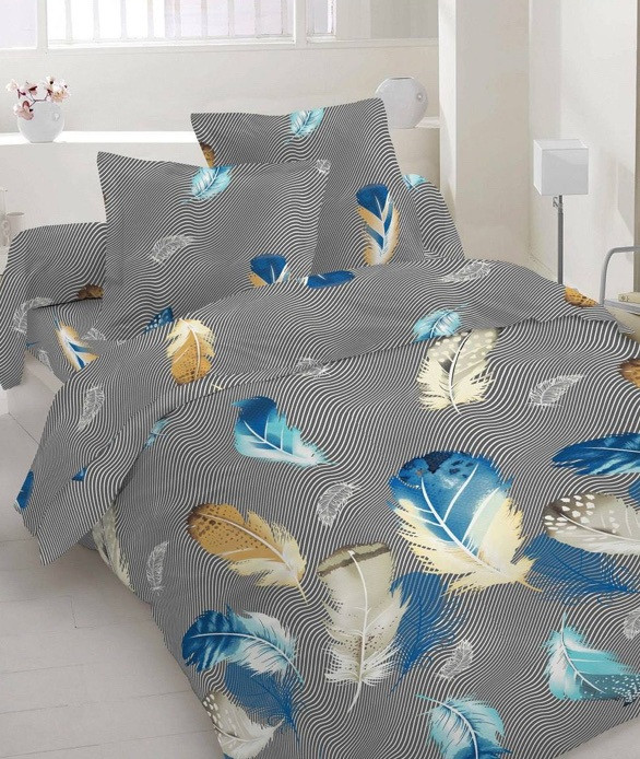 Постільна білизна бязь Блакитне перо, фото 1
