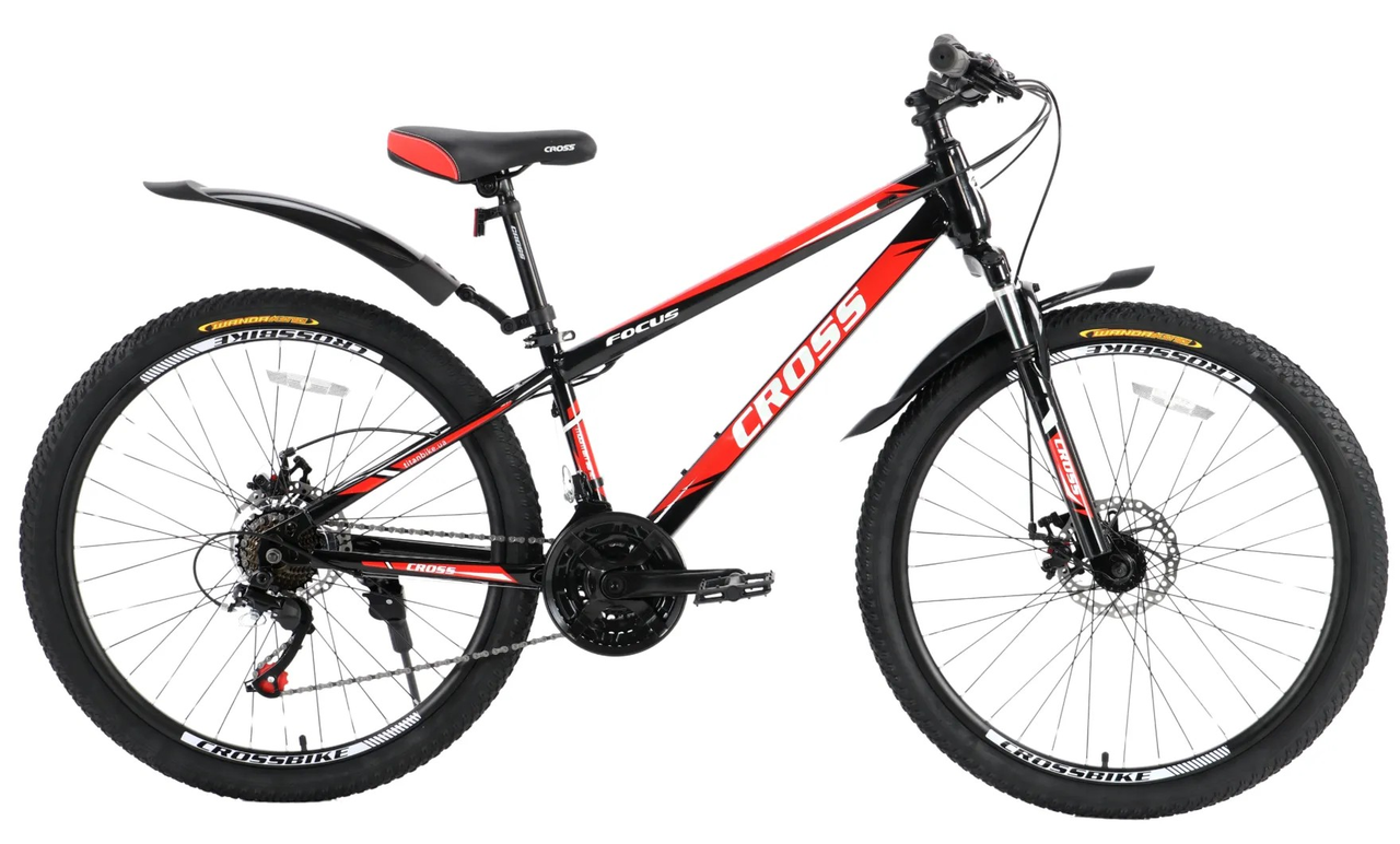 Велосипед Cross 24" Focus 2024 Рама-11" red-black